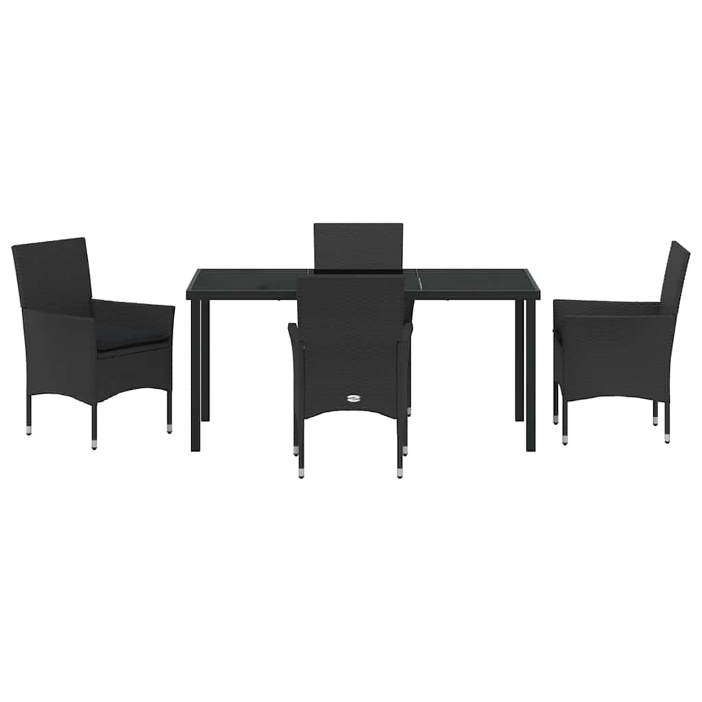 Ensemble de salle à manger pour jardin 5 pcs Noir polyrotin - XIOS