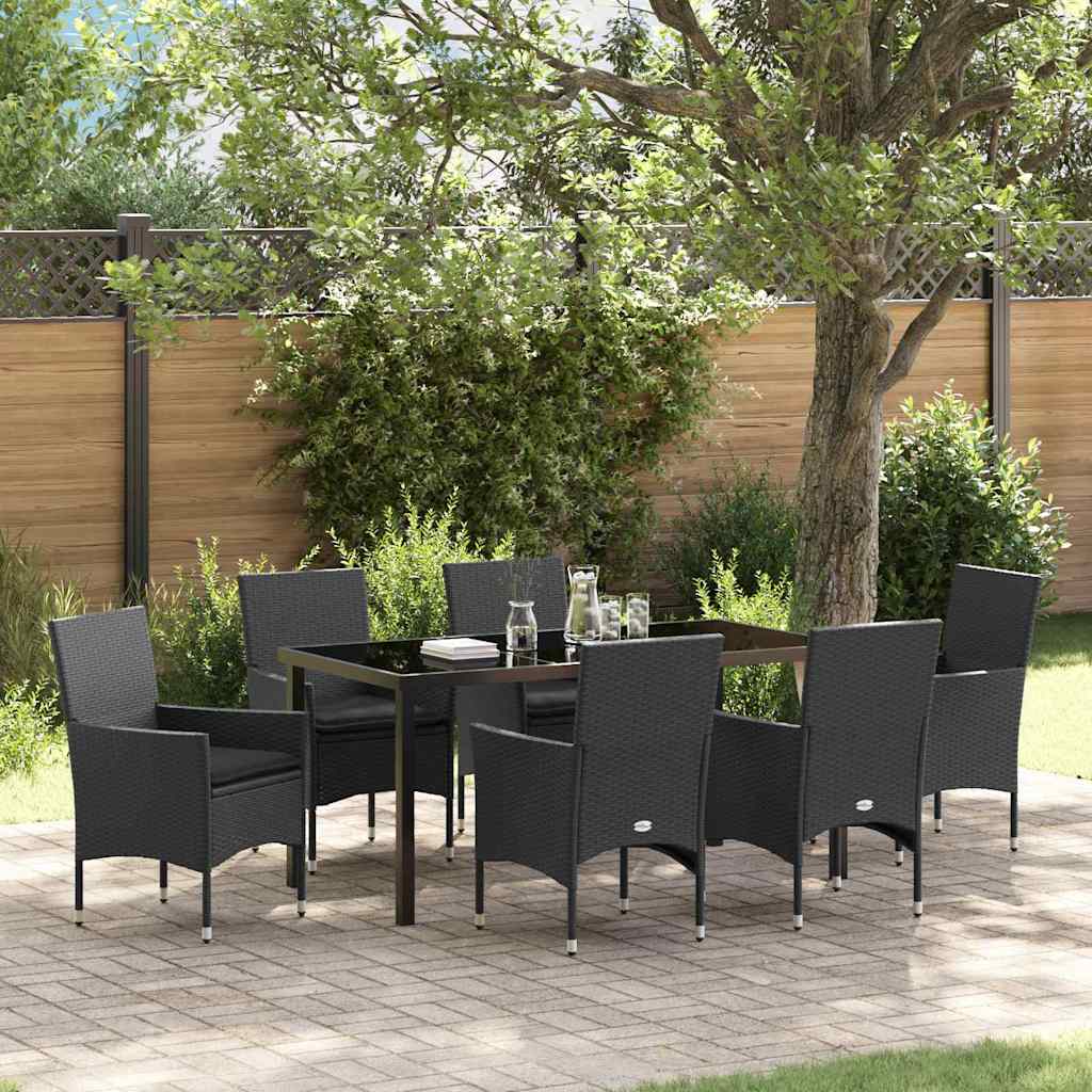 Ensemble de salle à manger pour jardin 7 pcs Noir polyrotin - XIOS