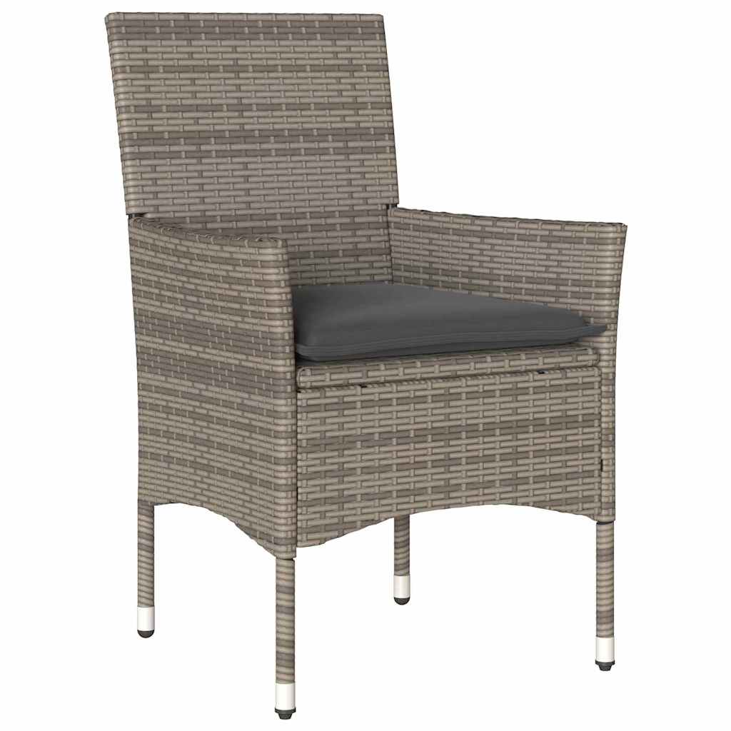 Ensemble de salle à manger pour jardin 5 pcs Gris polyrotin - XIOS