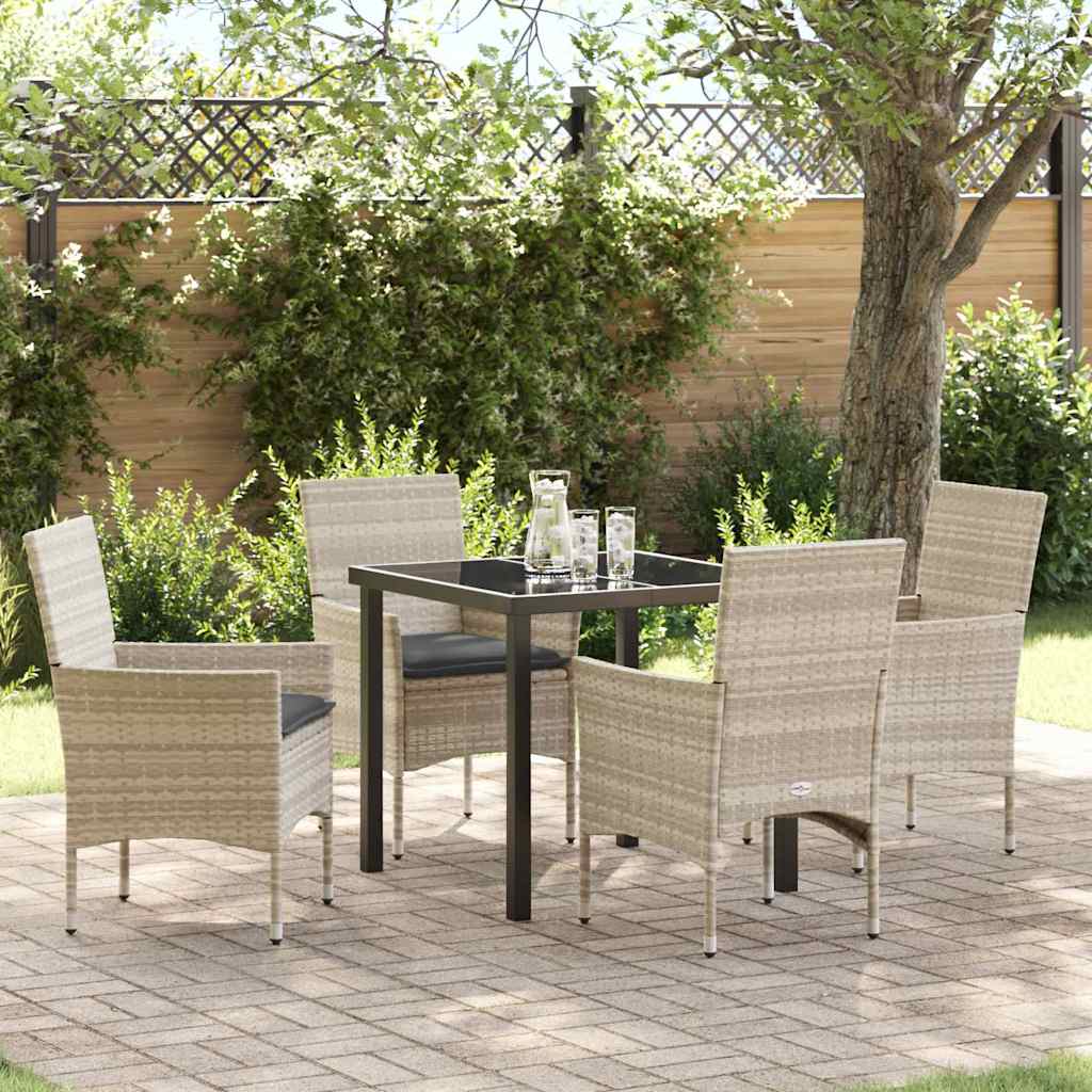 Ensemble de salle à manger pour jardin 5 pcs Gris clair - XIOS