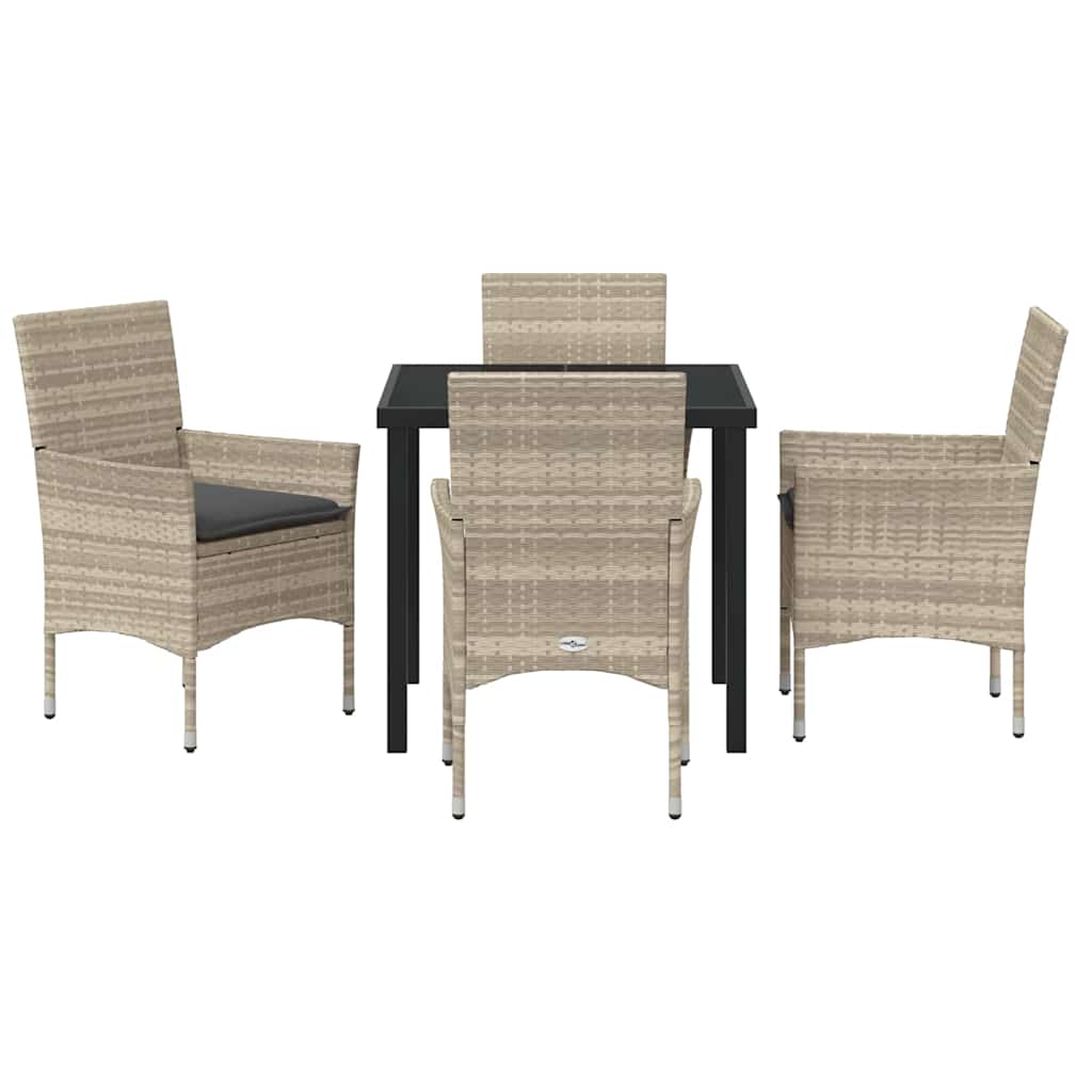 Ensemble de salle à manger pour jardin 5 pcs Gris clair - XIOS