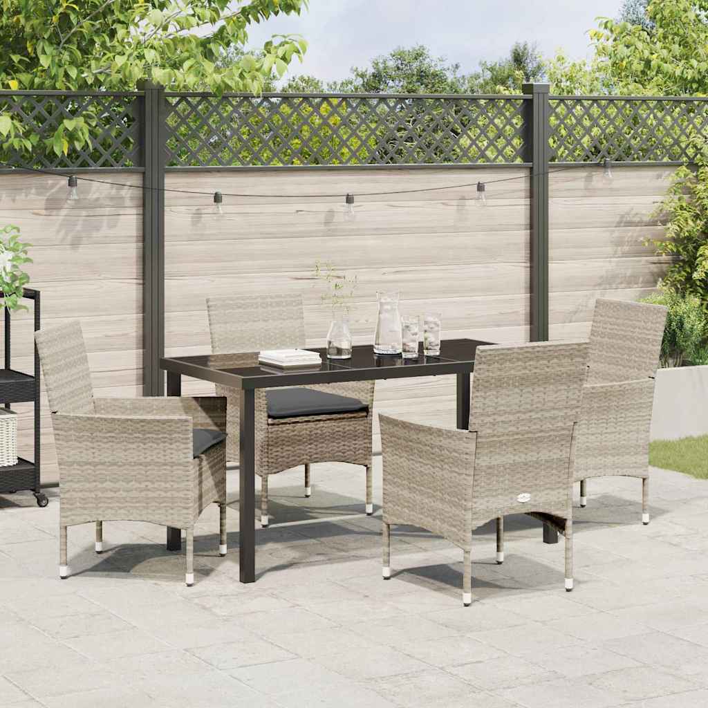 Ensemble de salle à manger pour jardin 5 pcs Gris clair - XIOS