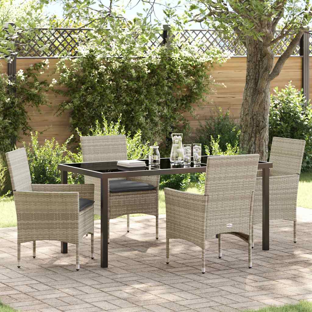 Ensemble de salle à manger pour jardin 5 pcs Gris clair - XIOS