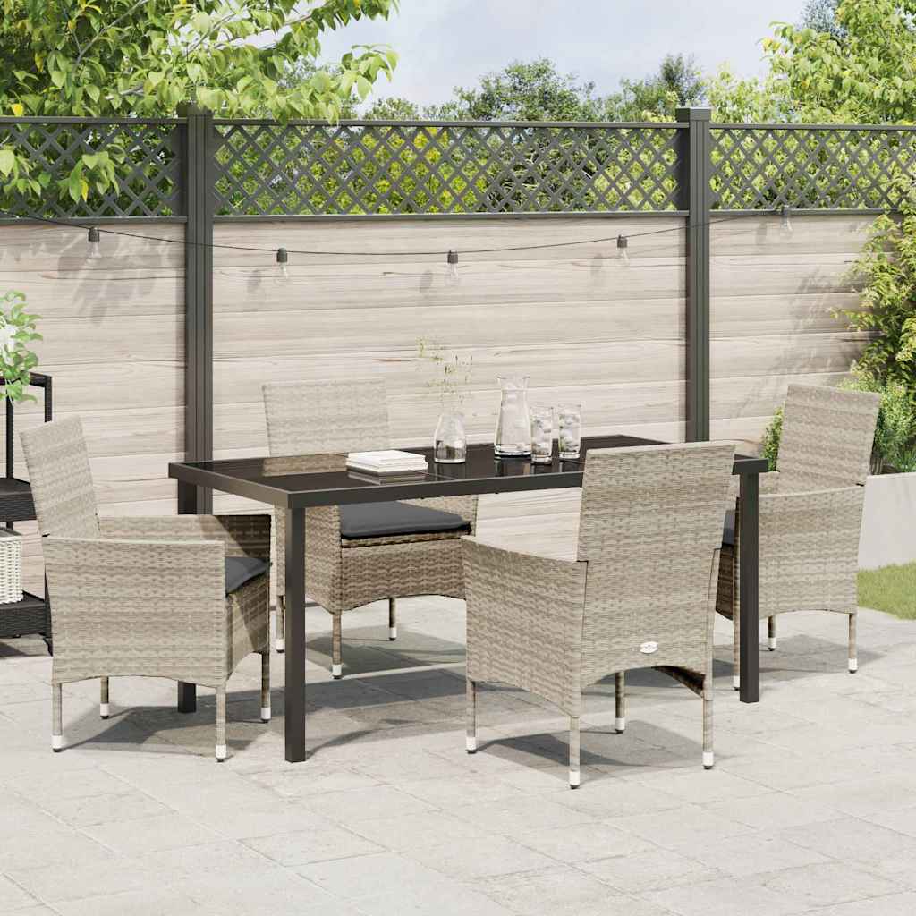 Ensemble de salle à manger pour jardin 5 pcs Gris clair - XIOS