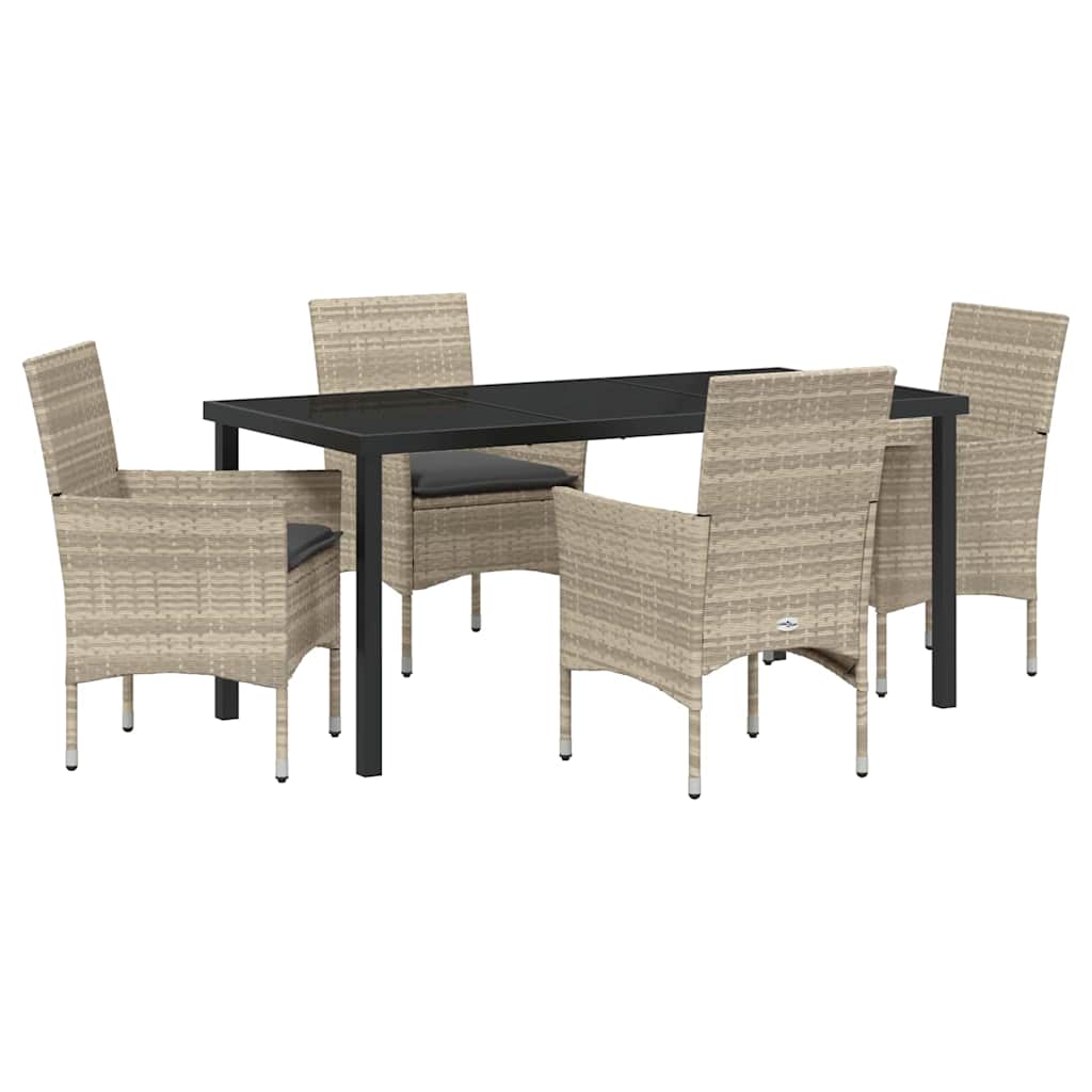 Ensemble de salle à manger pour jardin 5 pcs Gris clair - XIOS
