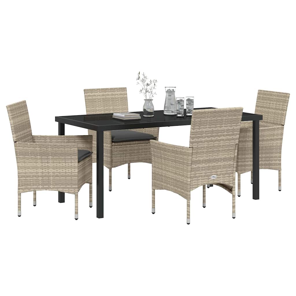 Ensemble de salle à manger pour jardin 5 pcs Gris clair - XIOS