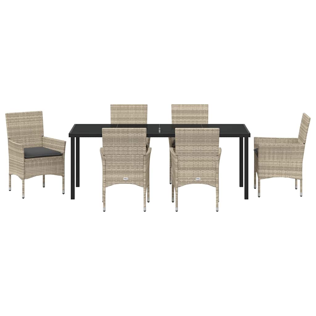 Ensemble de salle à manger pour jardin 7 pcs Gris clair - XIOS