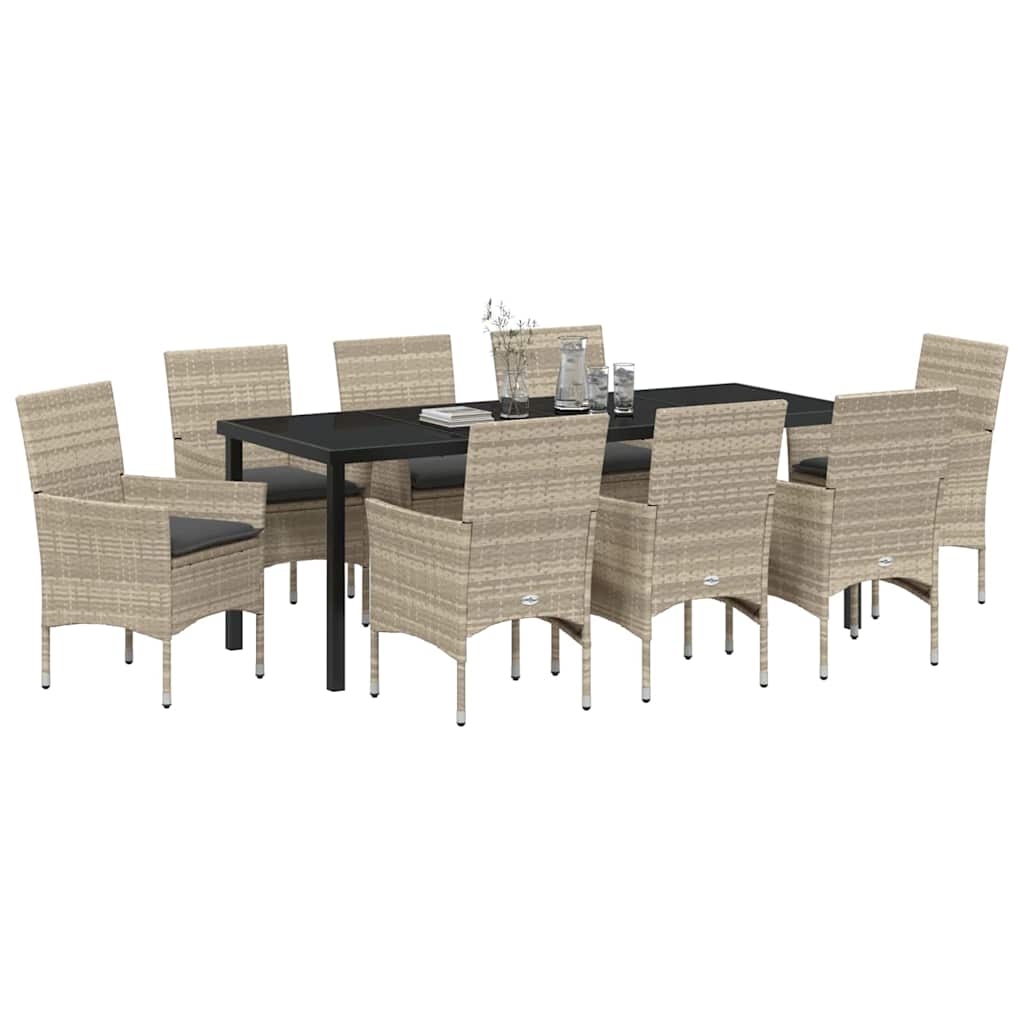 Ensemble de salle à manger pour jardin 9 pcs Gris clair - XIOS