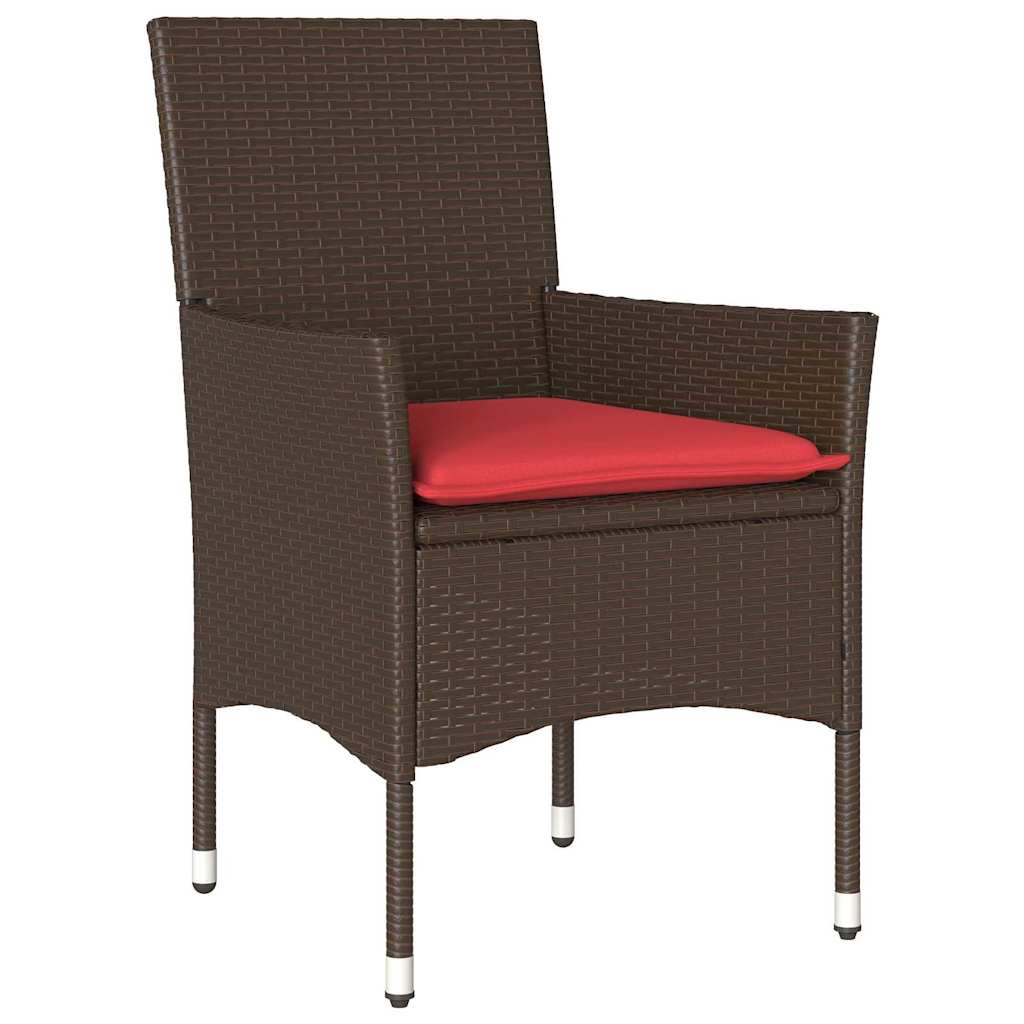 Ensemble table et chaises avec coussin 5 pcs Marron Rotin PE - XIOS