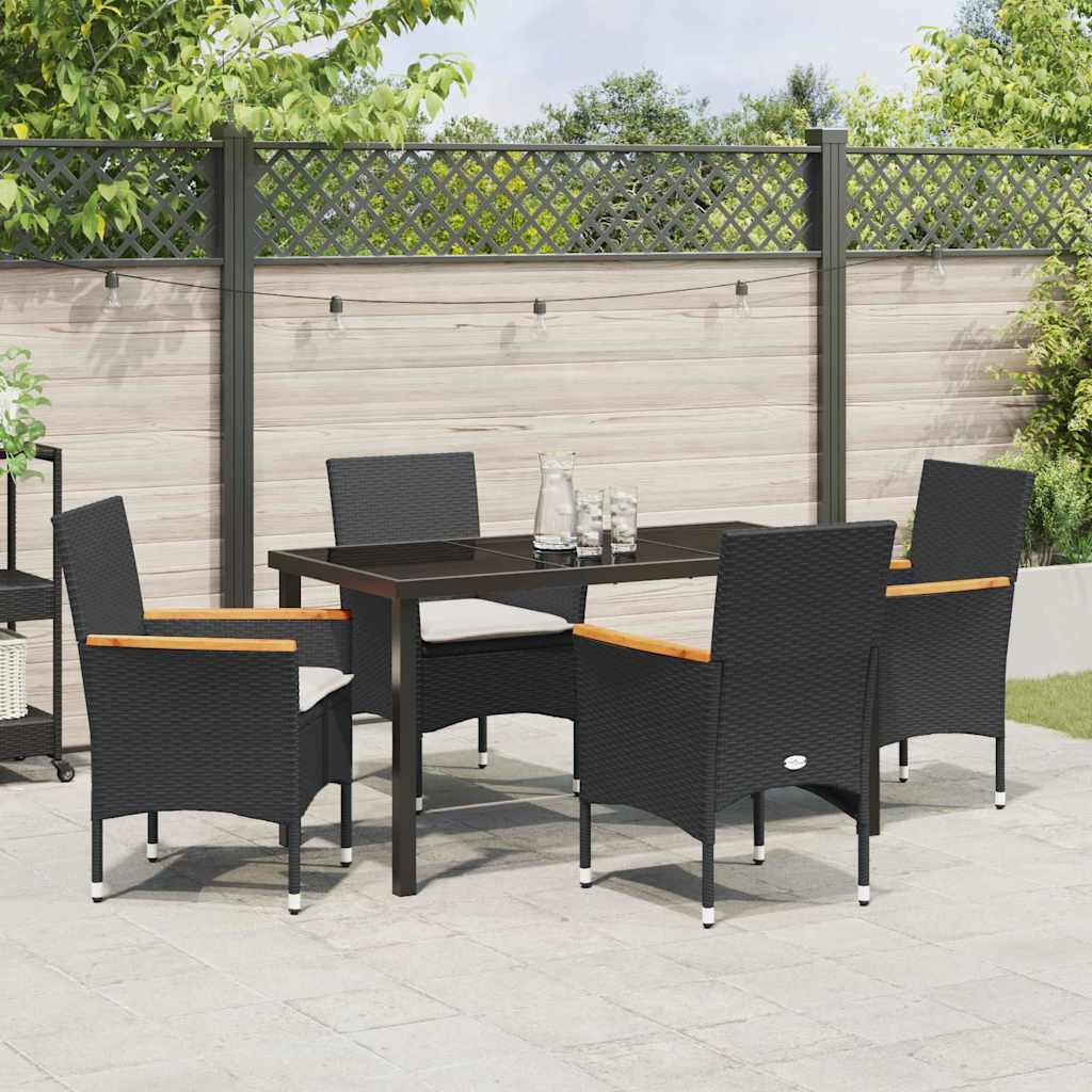 Ensemble de salle à manger pour jardin 5 pcs Noir polyrotin - XIOS
