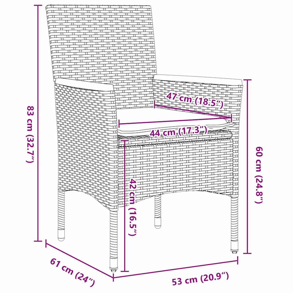 Ensemble de salle à manger pour jardin 5 pcs Noir polyrotin - XIOS