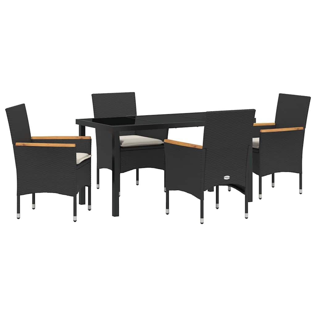 Ensemble de salle à manger pour jardin 5 pcs Noir polyrotin - XIOS