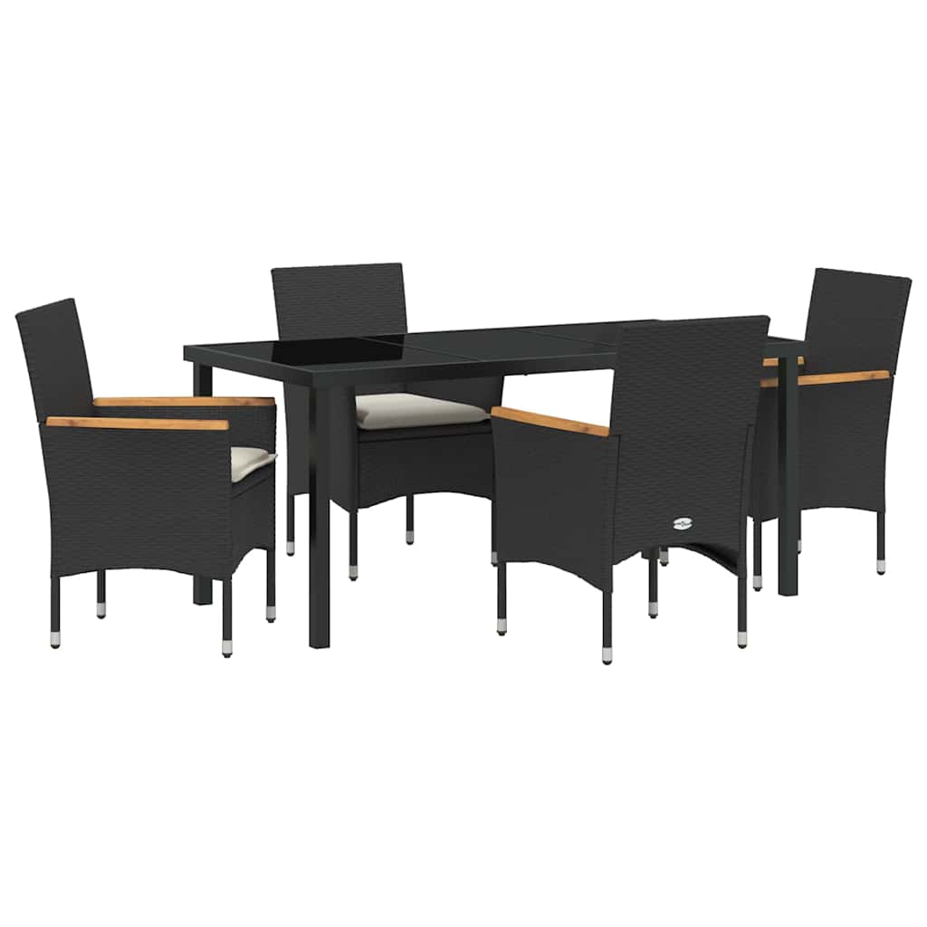 Ensemble de salle à manger pour jardin 5 pcs Noir polyrotin - XIOS