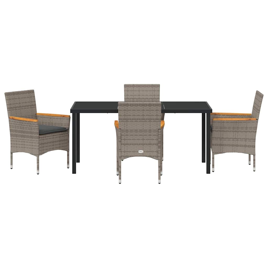Ensemble de salle à manger pour jardin 5 pcs Gris polyrotin - XIOS