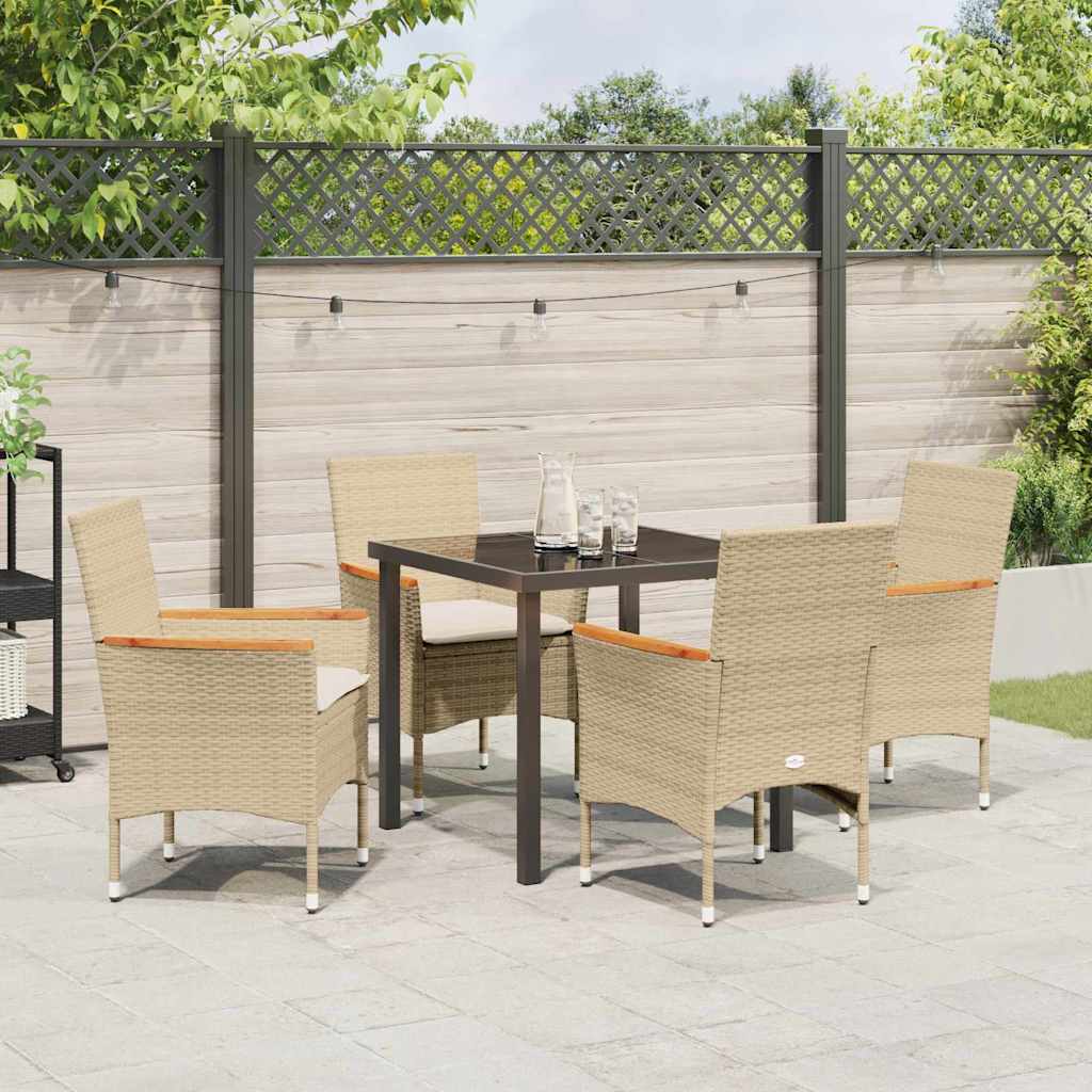 Ensemble de salle à manger pour jardin 5 pcs Beige polyrotin - XIOS