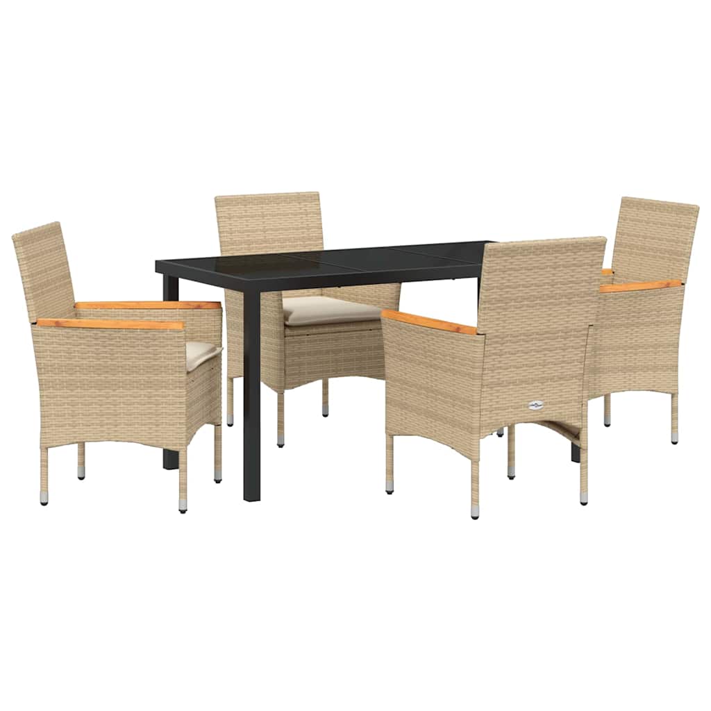 Ensemble de salle à manger pour jardin 5 pcs Beige polyrotin - XIOS