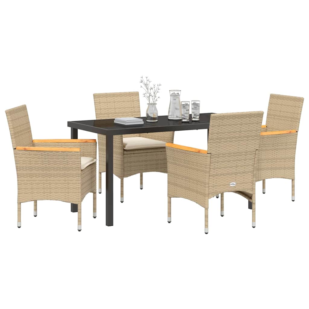 Ensemble de salle à manger pour jardin 5 pcs Beige polyrotin - XIOS