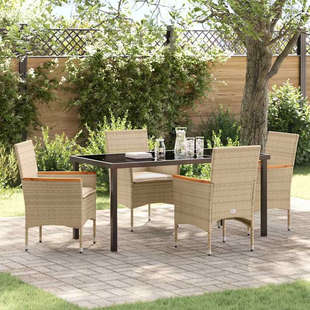 Ensemble de salle à manger pour jardin 5 pcs Beige polyrotin - XIOS