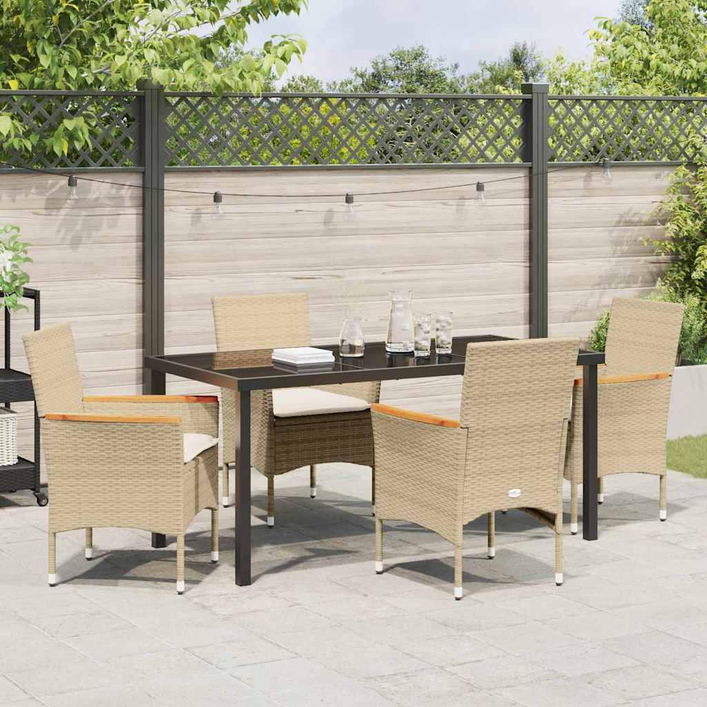 Ensemble de salle à manger pour jardin 5 pcs Beige polyrotin - XIOS