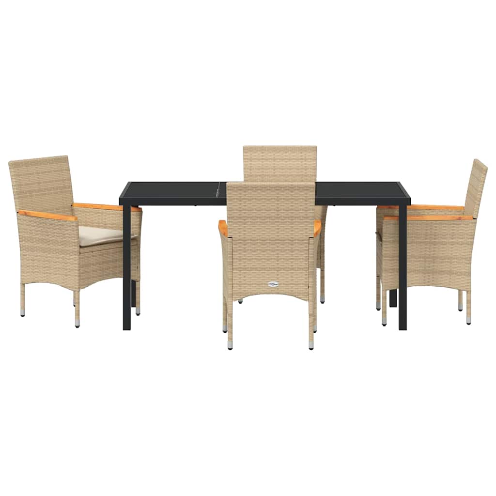 Ensemble de salle à manger pour jardin 5 pcs Beige polyrotin - XIOS