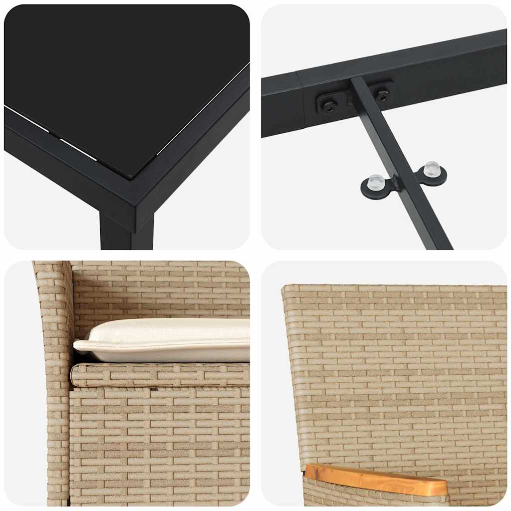 Ensemble de salle à manger pour jardin 7 pcs Beige polyrotin - XIOS