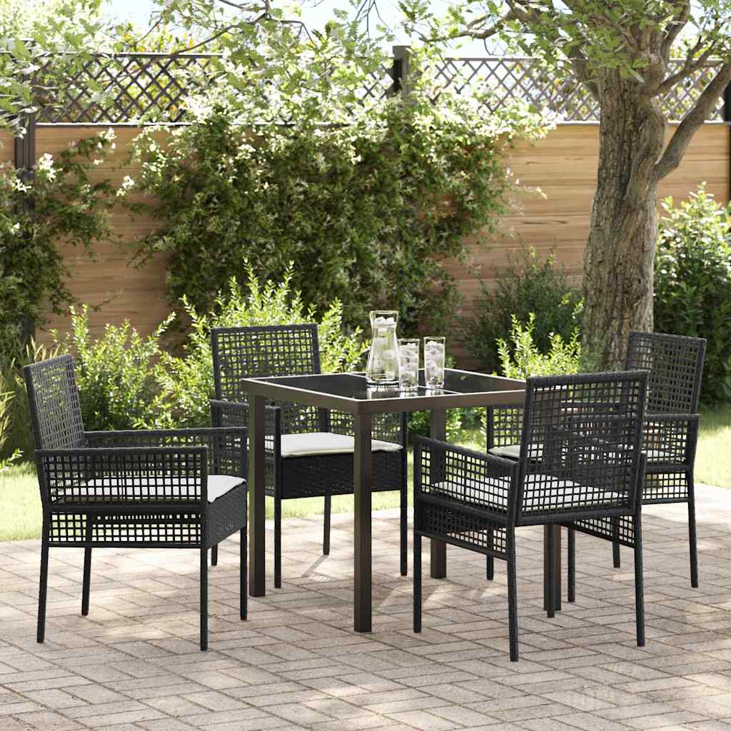 Ensemble de salle à manger pour jardin 5 pcs Noir polyrotin - XIOS