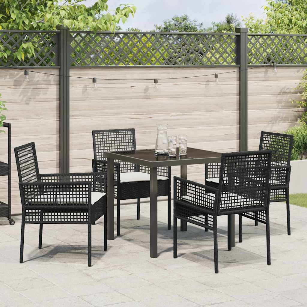 Ensemble de salle à manger pour jardin 5 pcs Noir polyrotin - XIOS