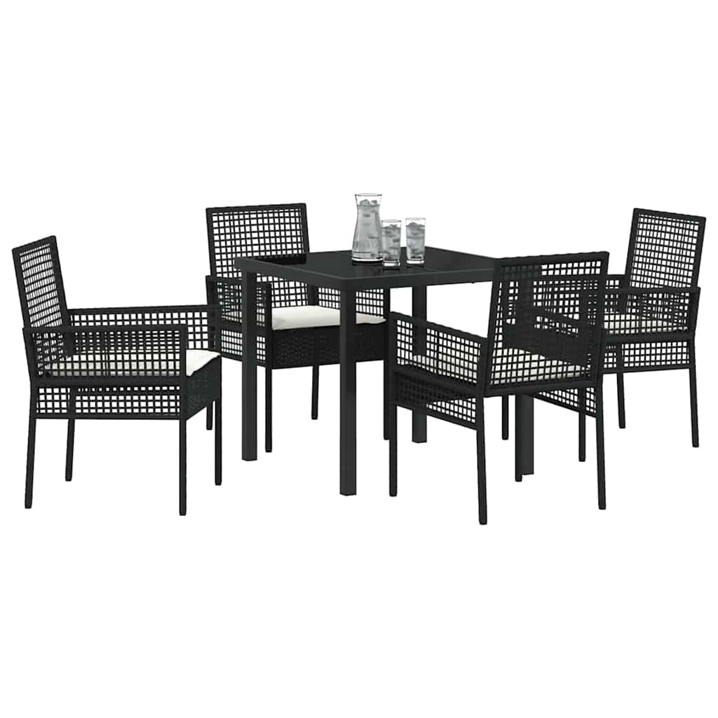 Ensemble de salle à manger pour jardin 5 pcs Noir polyrotin - XIOS