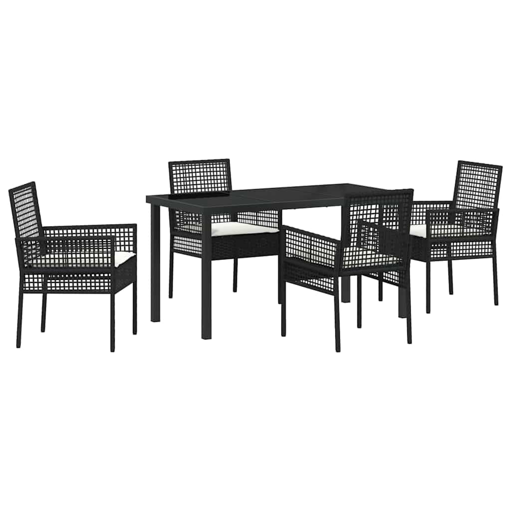 Ensemble de salle à manger pour jardin 5 pcs Noir polyrotin - XIOS