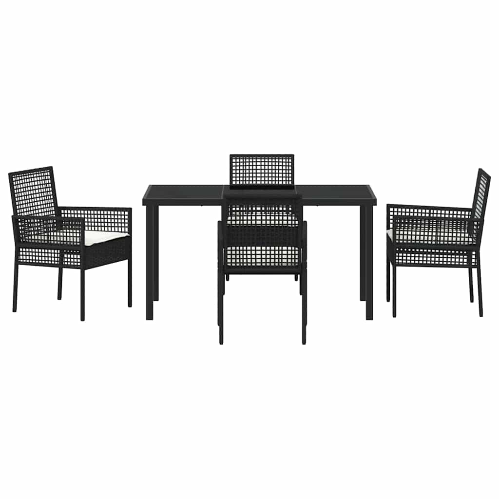Ensemble de salle à manger pour jardin 5 pcs Noir polyrotin - XIOS