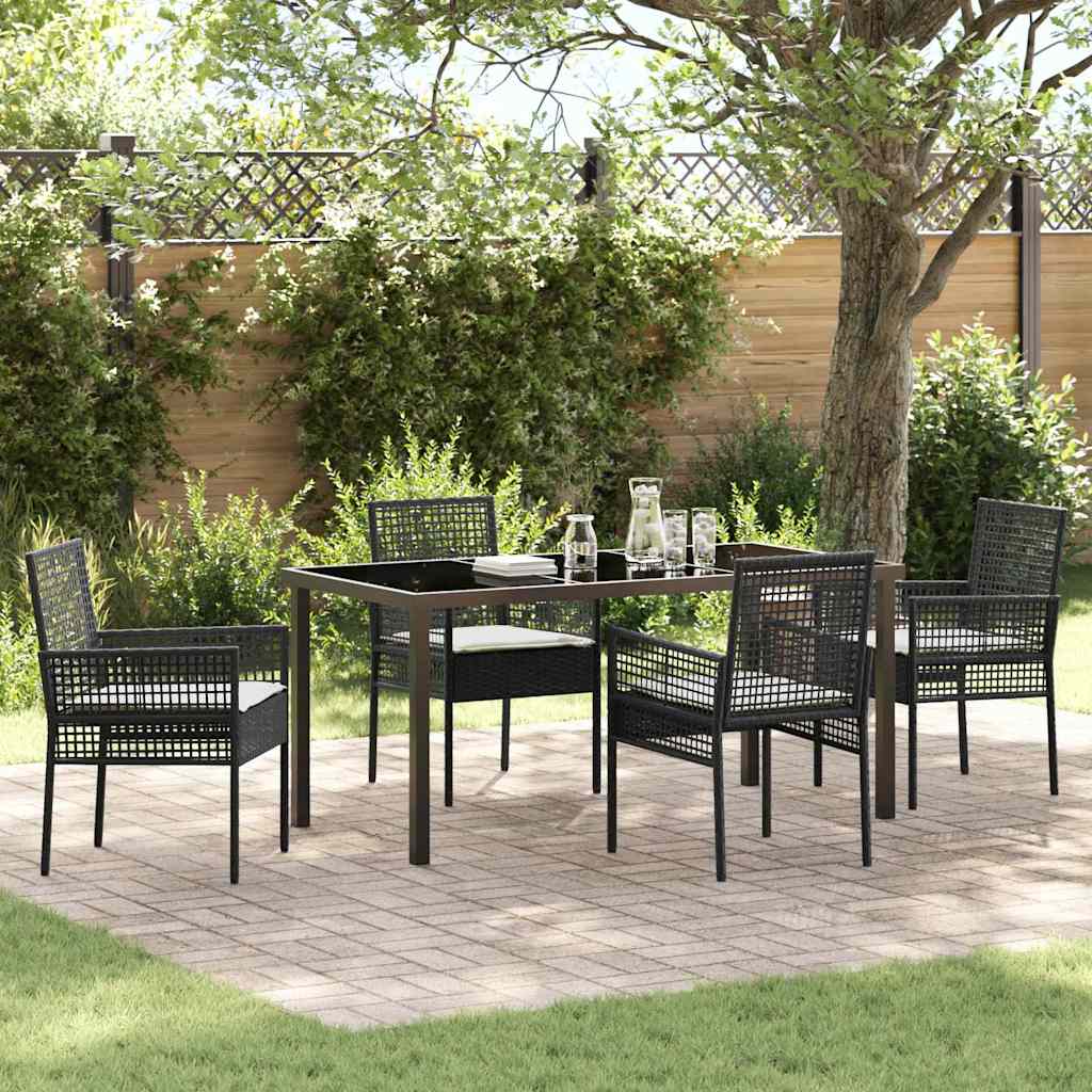 Ensemble de salle à manger pour jardin 5 pcs Noir polyrotin - XIOS