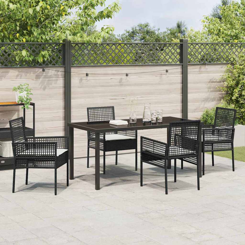 Ensemble de salle à manger pour jardin 5 pcs Noir polyrotin - XIOS