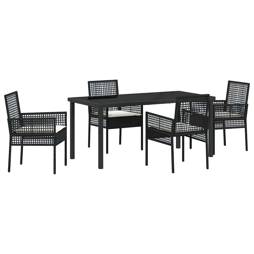 Ensemble de salle à manger pour jardin 5 pcs Noir polyrotin - XIOS