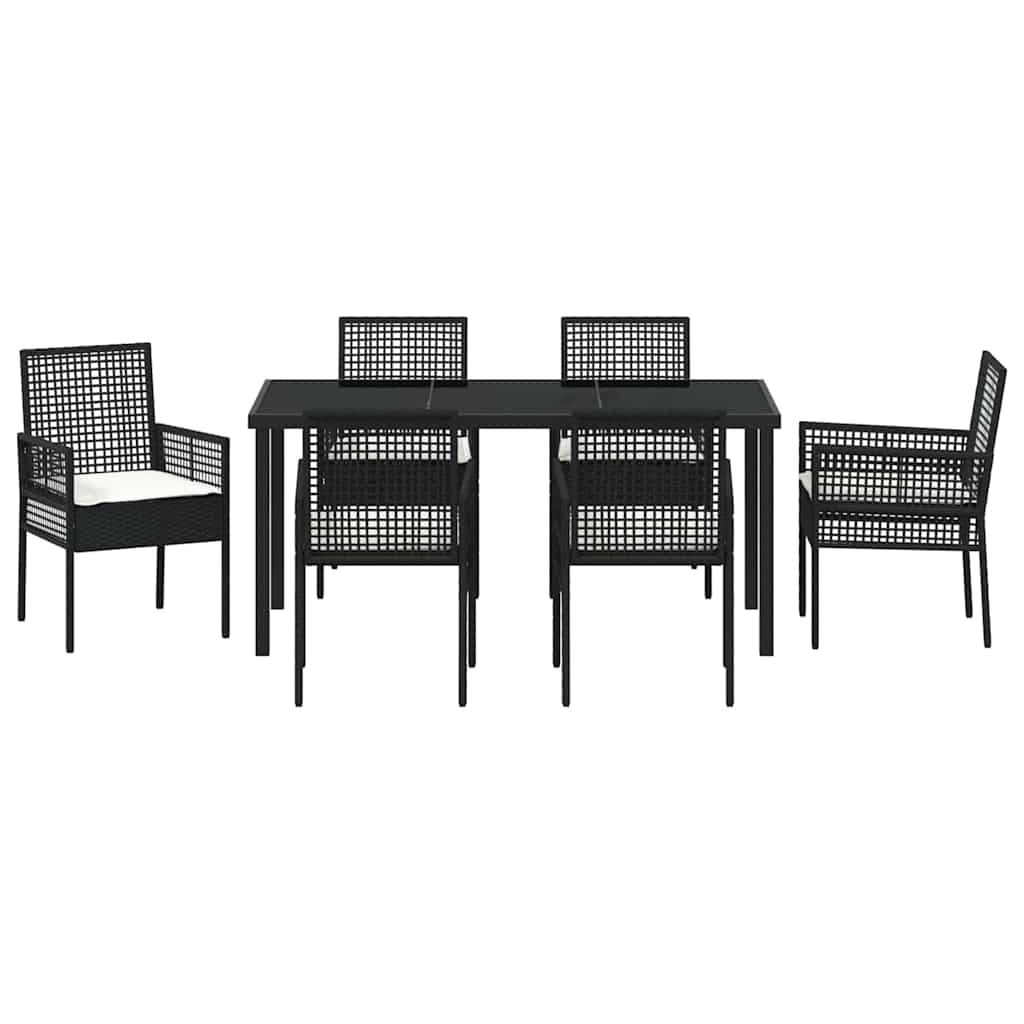 Ensemble de salle à manger pour jardin 7 pcs Noir polyrotin - XIOS