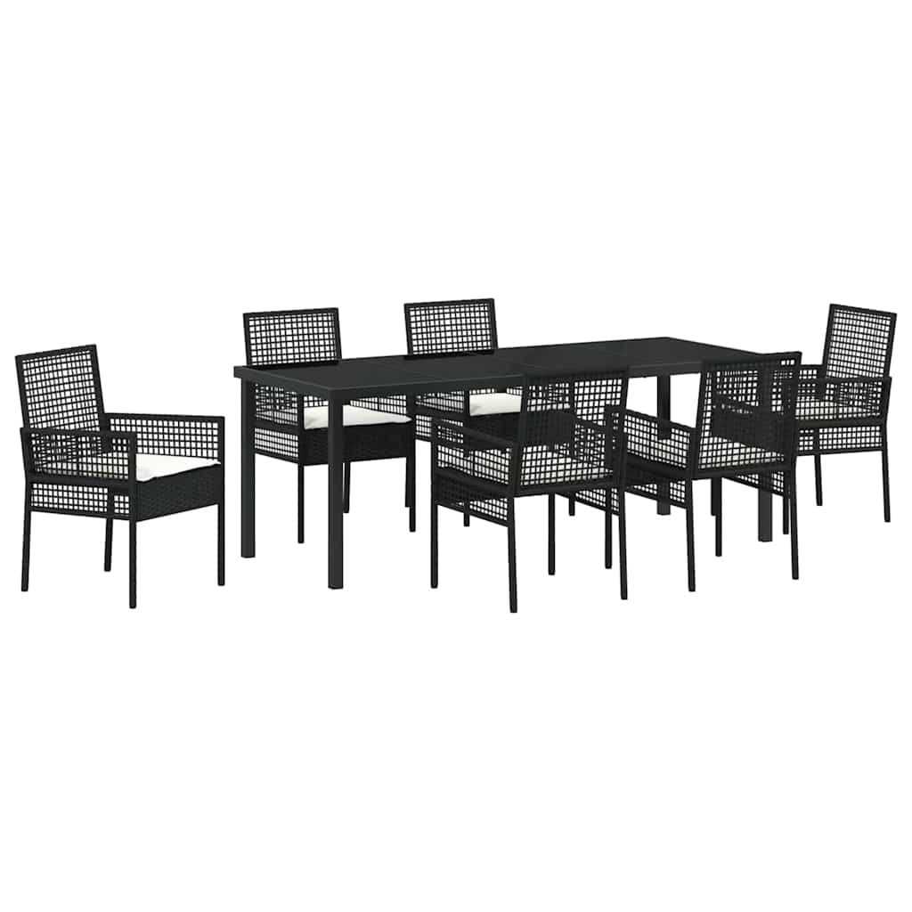 Ensemble de salle à manger pour jardin 7 pcs Noir polyrotin - XIOS