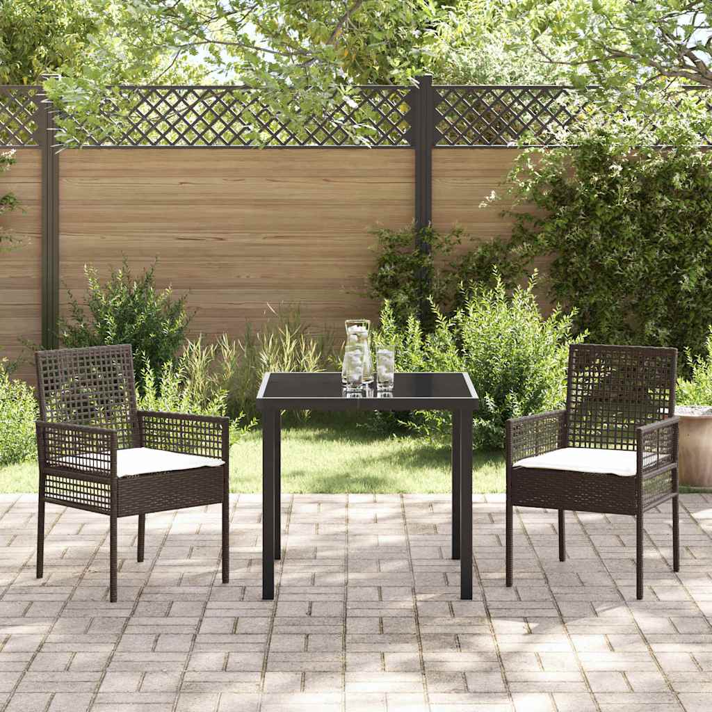 Ensemble de salle à manger pour jardin 3 pcs Marron polyrotin - XIOS