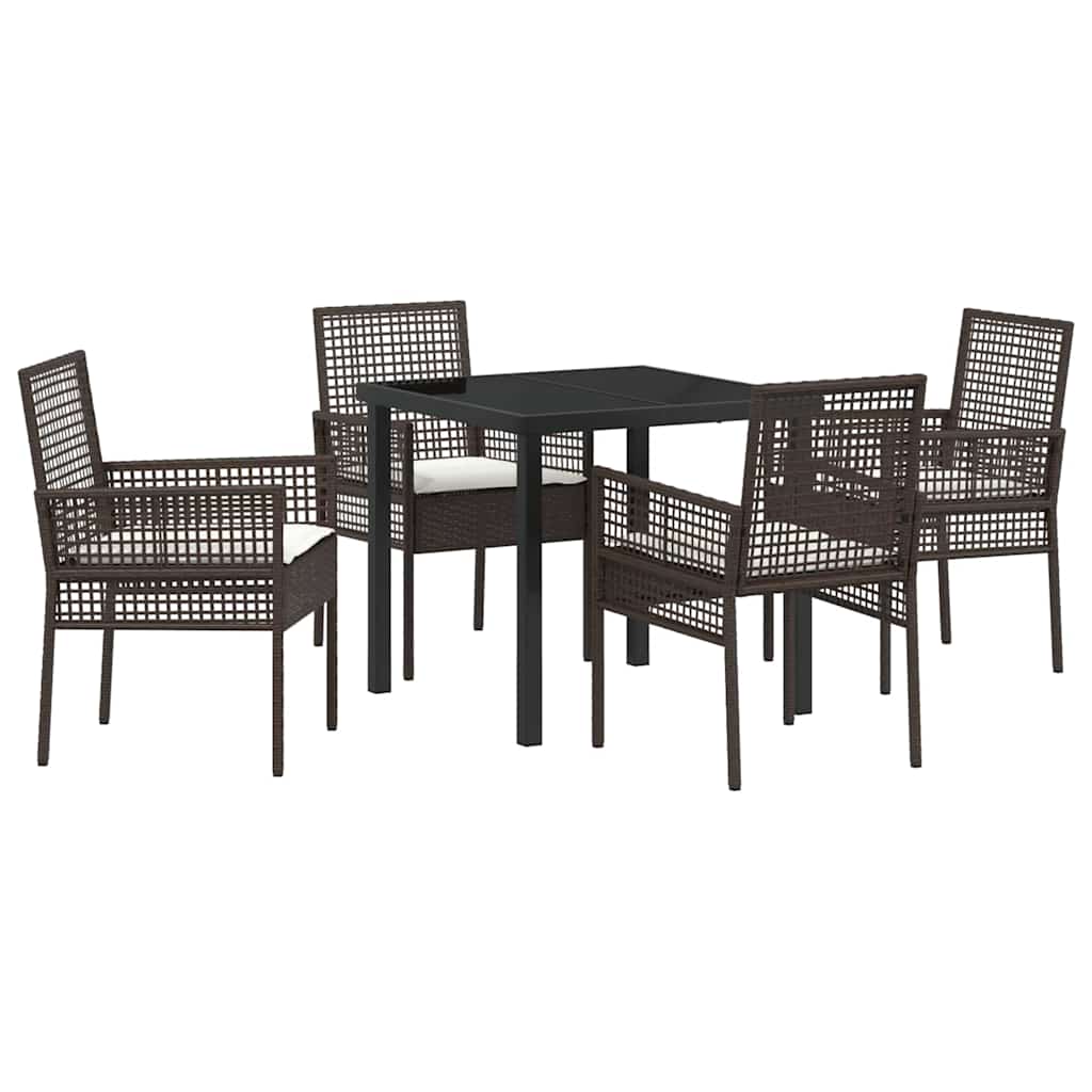 Ensemble de salle à manger pour jardin 5 pcs Marron polyrotin - XIOS