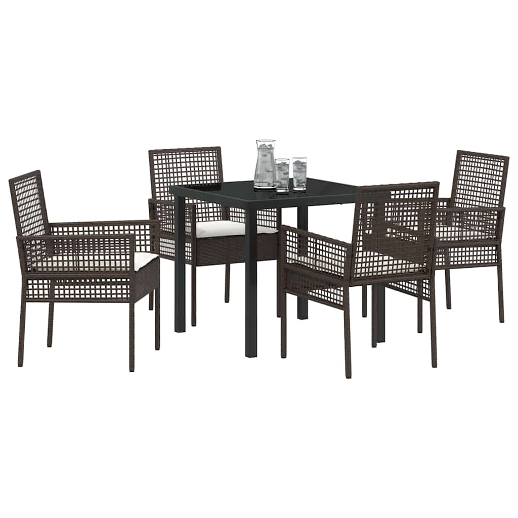 Ensemble de salle à manger pour jardin 5 pcs Marron polyrotin - XIOS