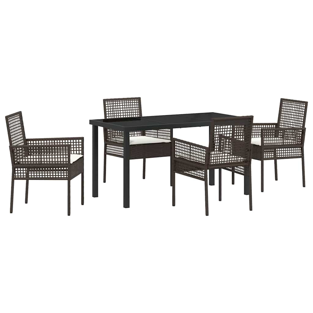 Ensemble de salle à manger pour jardin 5 pcs Marron polyrotin - XIOS
