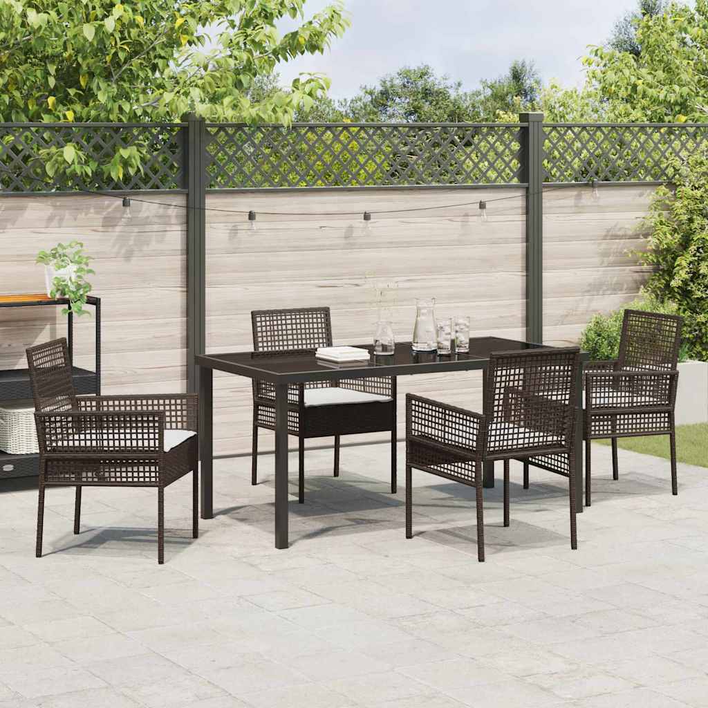 Ensemble de salle à manger pour jardin 5 pcs Marron polyrotin - XIOS