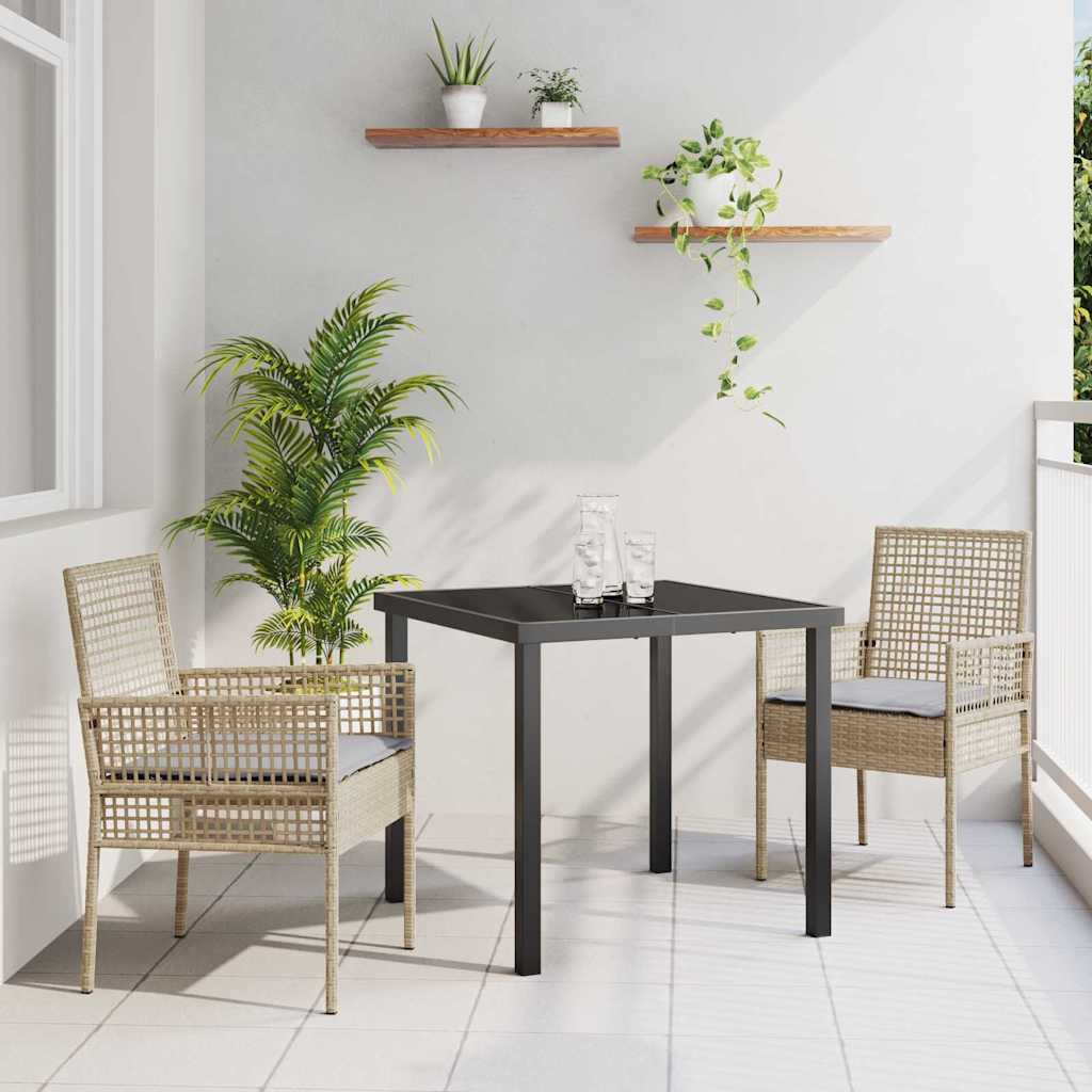 Ensemble de salle à manger pour jardin 3 pcs Beige polyrotin - XIOS