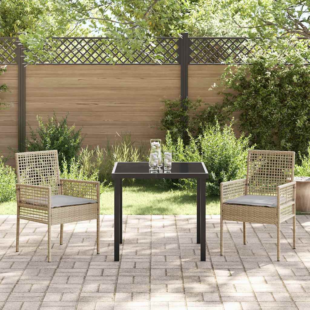 Ensemble de salle à manger pour jardin 3 pcs Beige polyrotin - XIOS