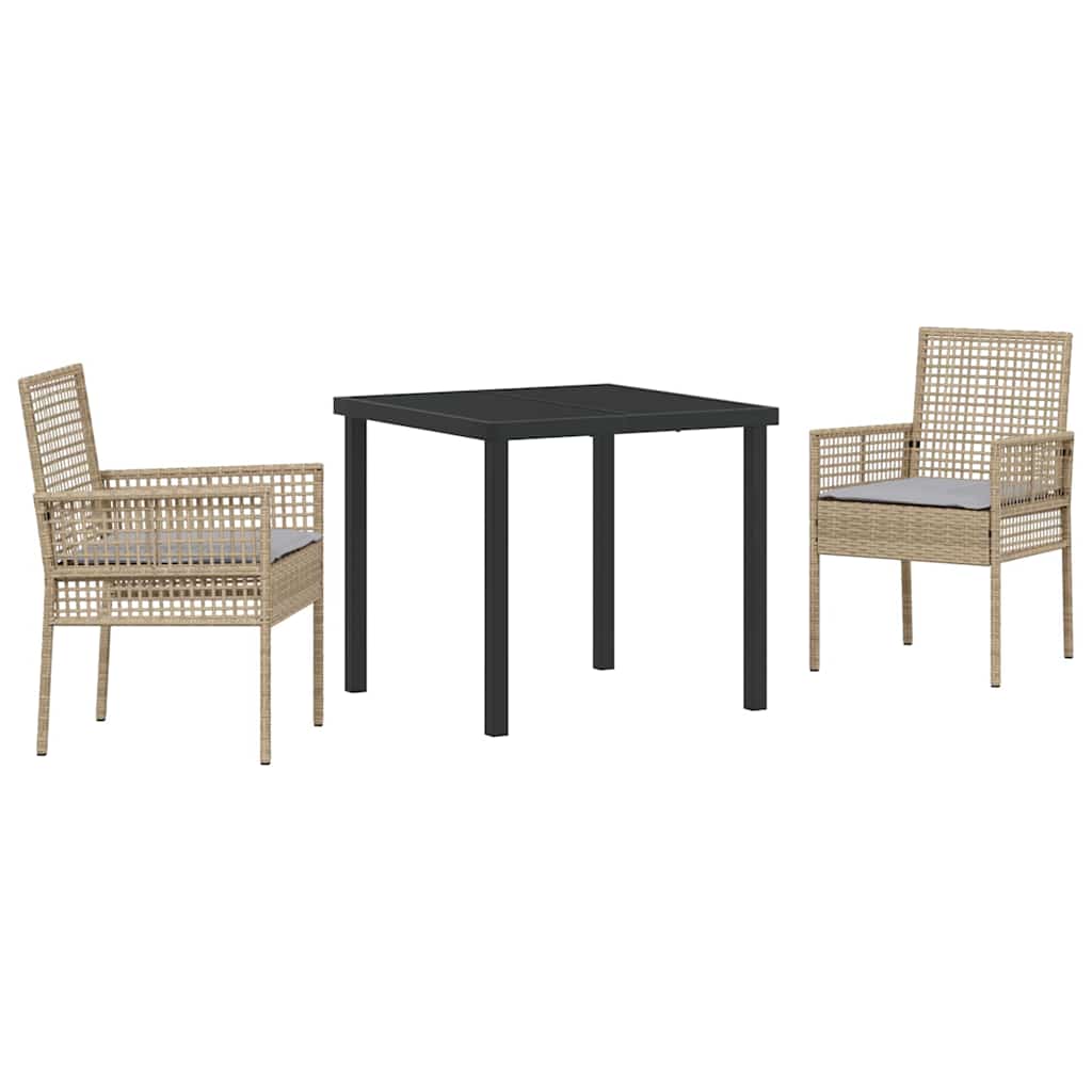Ensemble de salle à manger pour jardin 3 pcs Beige polyrotin - XIOS
