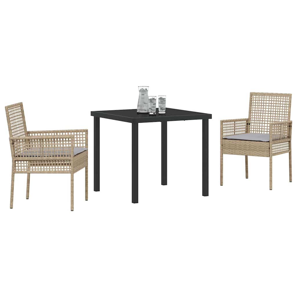 Ensemble de salle à manger pour jardin 3 pcs Beige polyrotin - XIOS