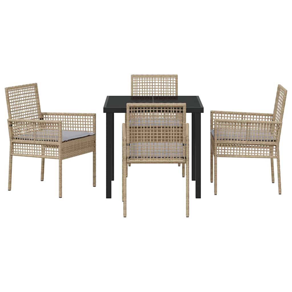 Ensemble de salle à manger pour jardin 5 pcs Beige polyrotin - XIOS
