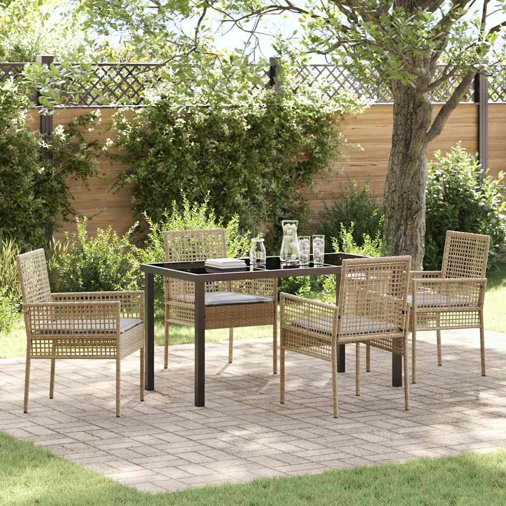 Ensemble de salle à manger pour jardin 5 pcs Beige polyrotin - XIOS