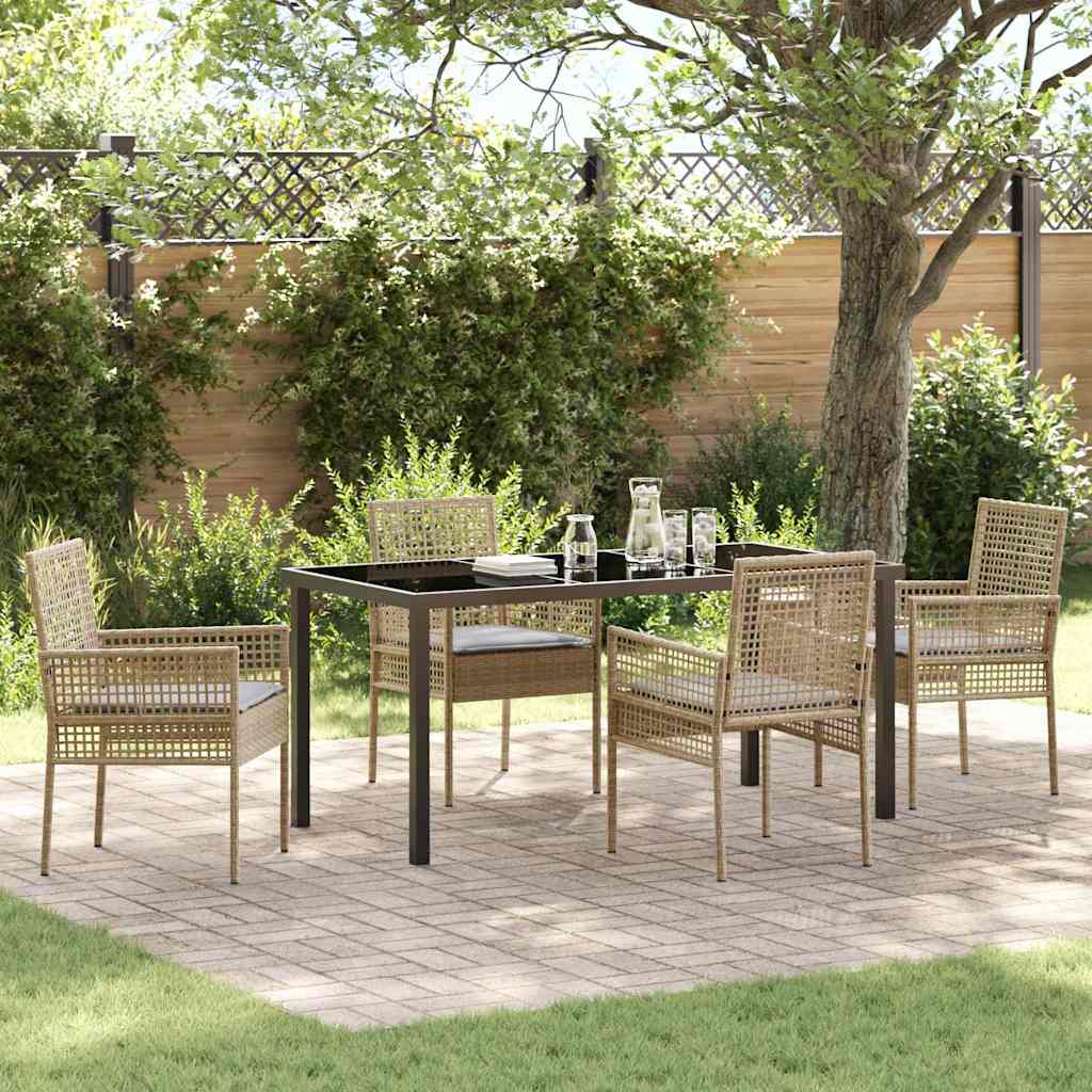 Ensemble de salle à manger pour jardin 5 pcs Beige polyrotin - XIOS