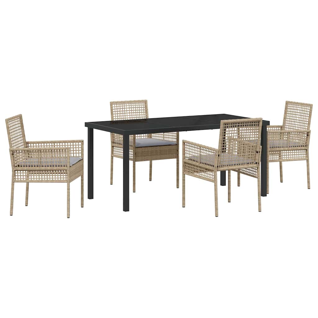Ensemble de salle à manger pour jardin 5 pcs Beige polyrotin - XIOS