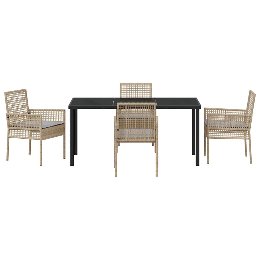 Ensemble de salle à manger pour jardin 5 pcs Beige polyrotin - XIOS