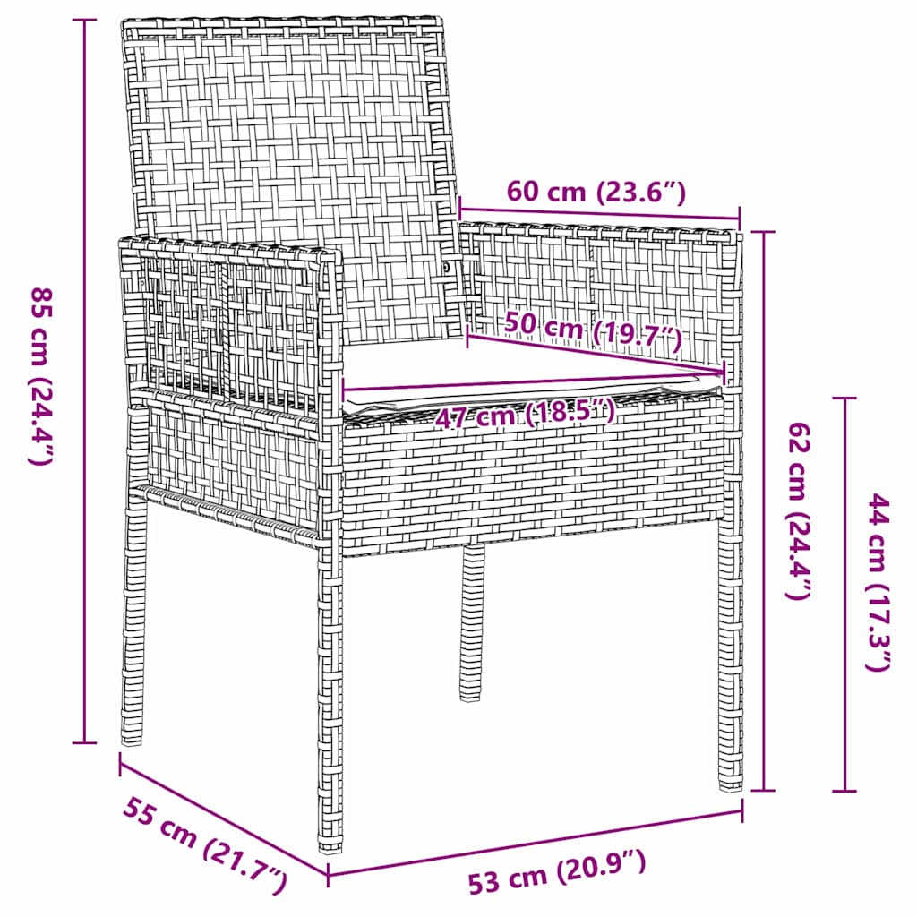 Ensemble de salle à manger pour jardin 7 pcs Beige polyrotin - XIOS